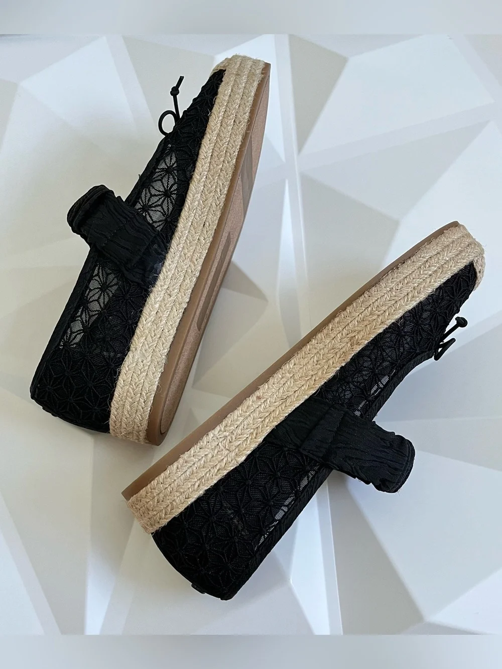 Circus by Sam Edelman Lillie Mesh Bow Detail Mary Jane Espadrille Ballet Flats
